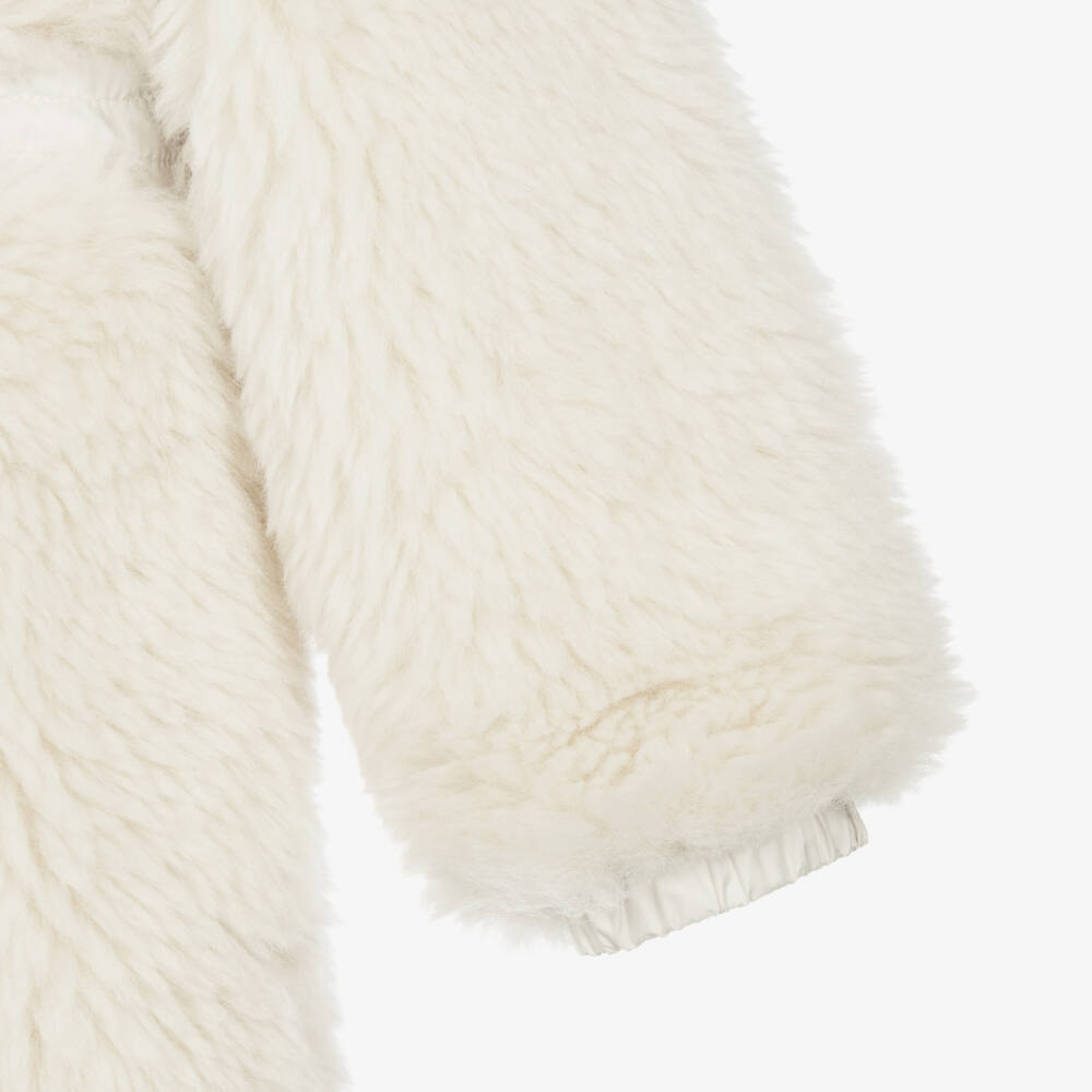 Moncler Enfant-Girls Ivory Wrenna Teddy Hooded Parka | Childrensalon