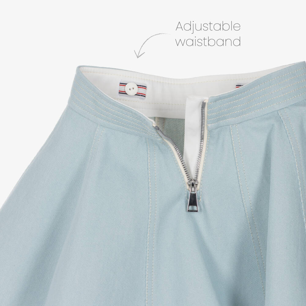Moncler Enfant-Girls Light Blue Denim Skirt | Childrensalon