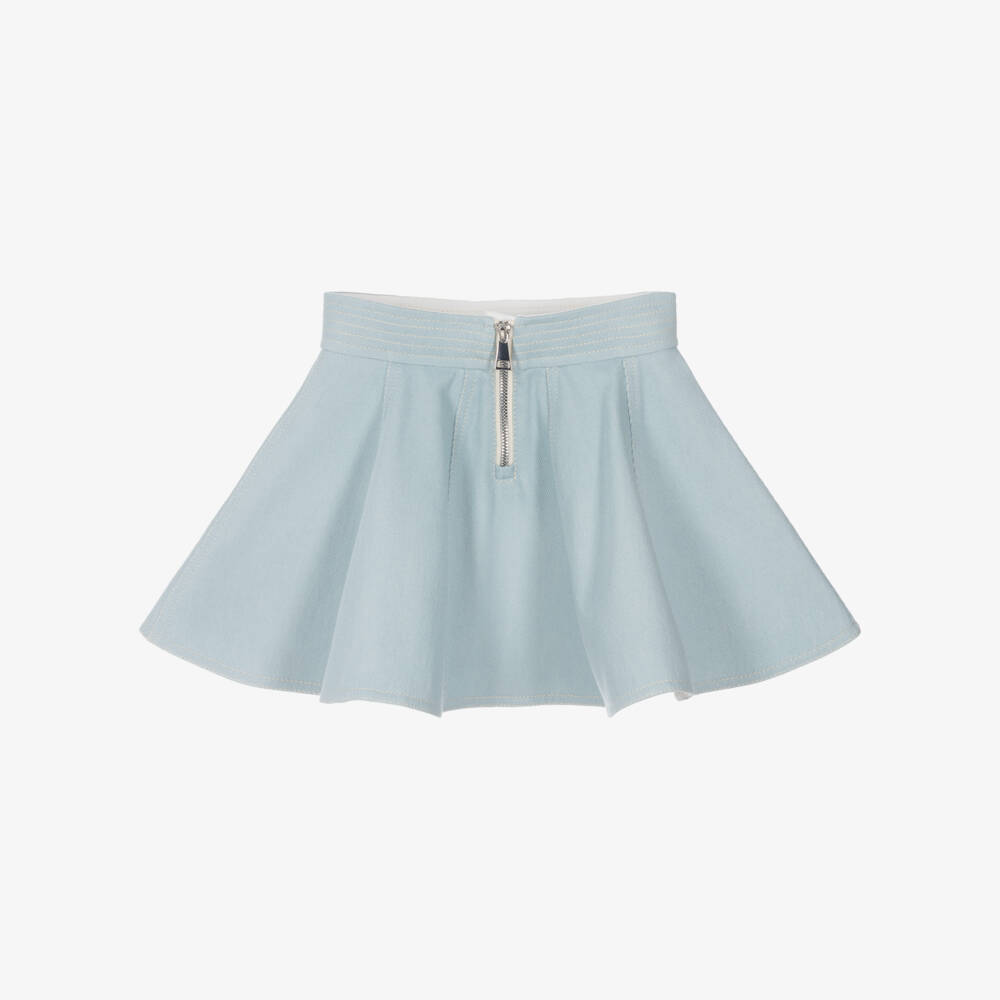 Moncler Enfant-Girls Light Blue Denim Skirt | Childrensalon