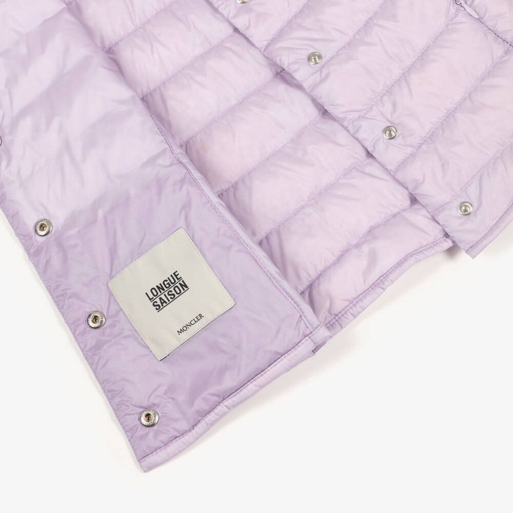 Moncler Enfant-Girls Lilac Purple Liane Down Padded Gilet | Childrensalon