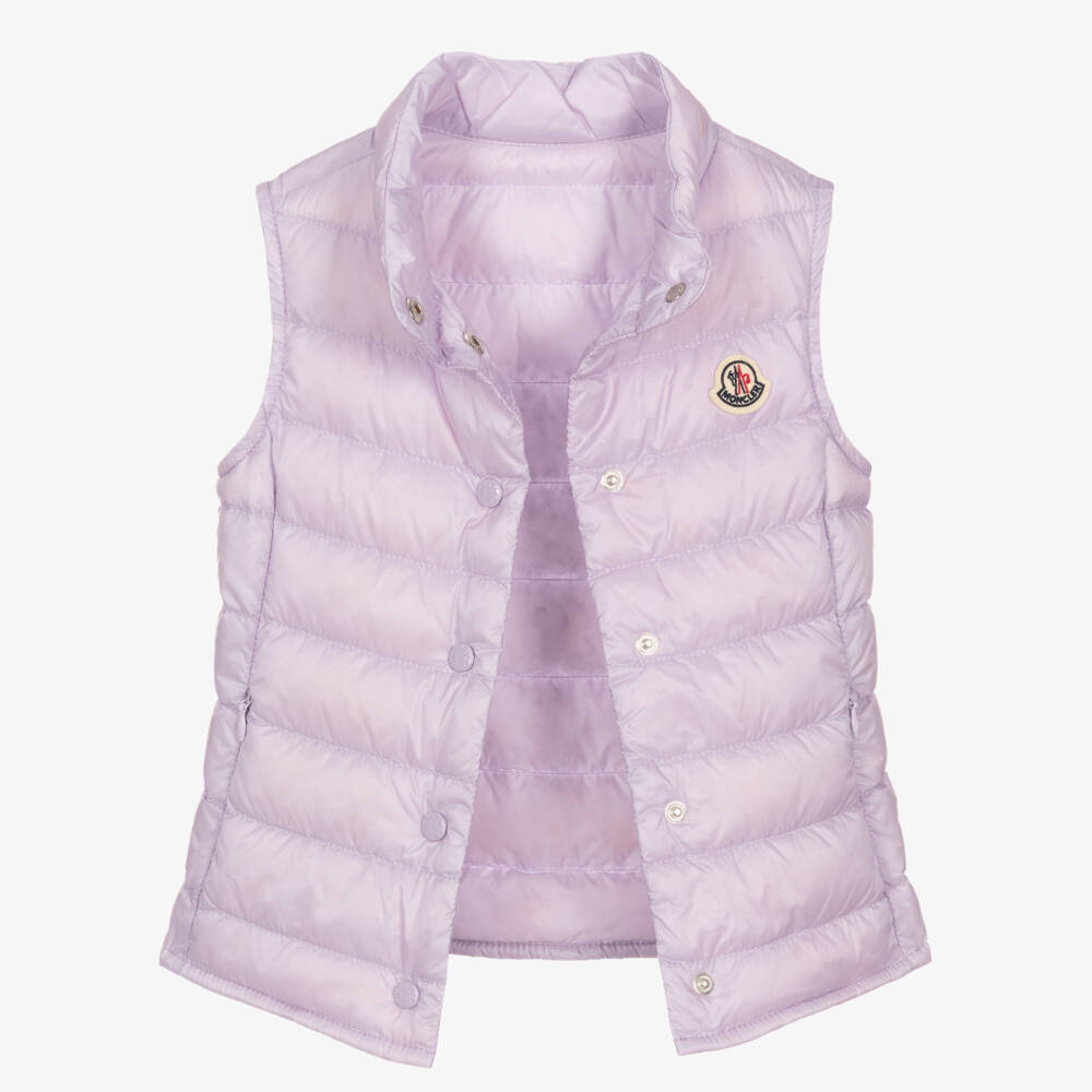 Moncler Enfant-Girls Lilac Purple Liane Down Padded Gilet | Childrensalon