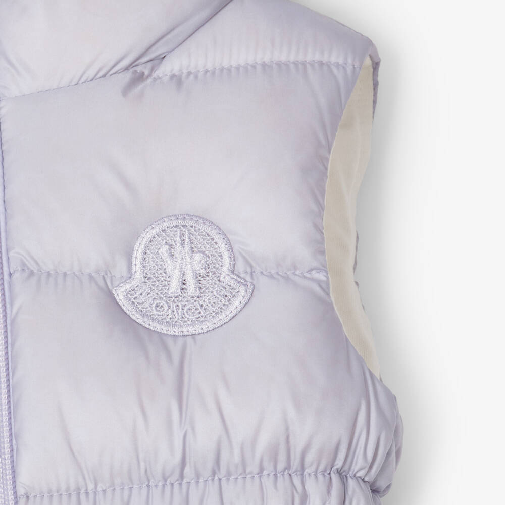 Moncler Enfant-Girls Lilac Una Down Padded Puffer Gilet | Childrensalon
