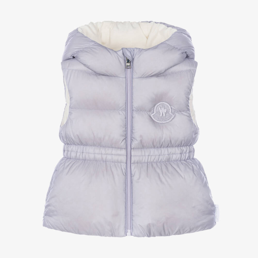 Moncler Enfant-Girls Lilac Una Down Padded Puffer Gilet | Childrensalon
