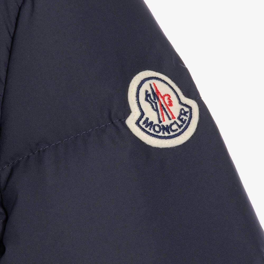 Moncler Enfant-Girls Navy Blue Beulah Hooded Down Jacket | Childrensalon