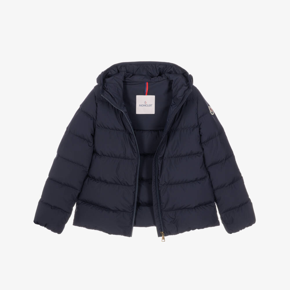 Moncler Enfant-Girls Navy Blue Beulah Hooded Down Jacket | Childrensalon