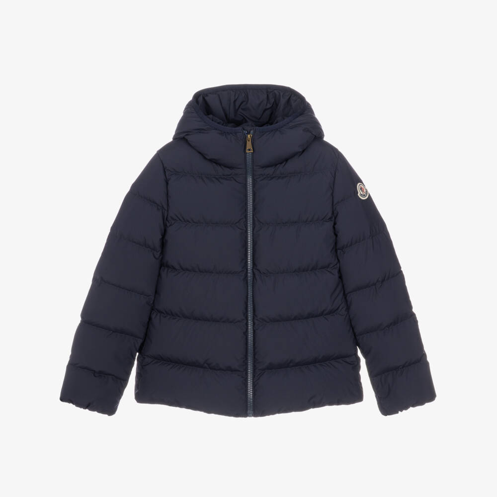 Moncler Enfant-Girls Navy Blue Beulah Hooded Down Jacket | Childrensalon