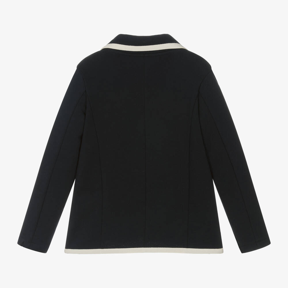 Moncler Enfant-Girls Navy Blue Cotton Blazer | Childrensalon