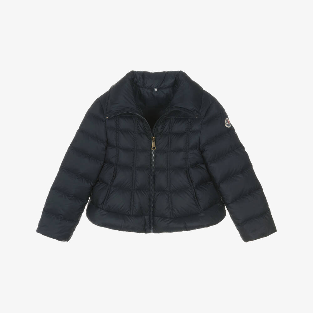 Moncler Enfant-Girls Navy Blue Down Padded Ayfer Jacket | Childrensalon