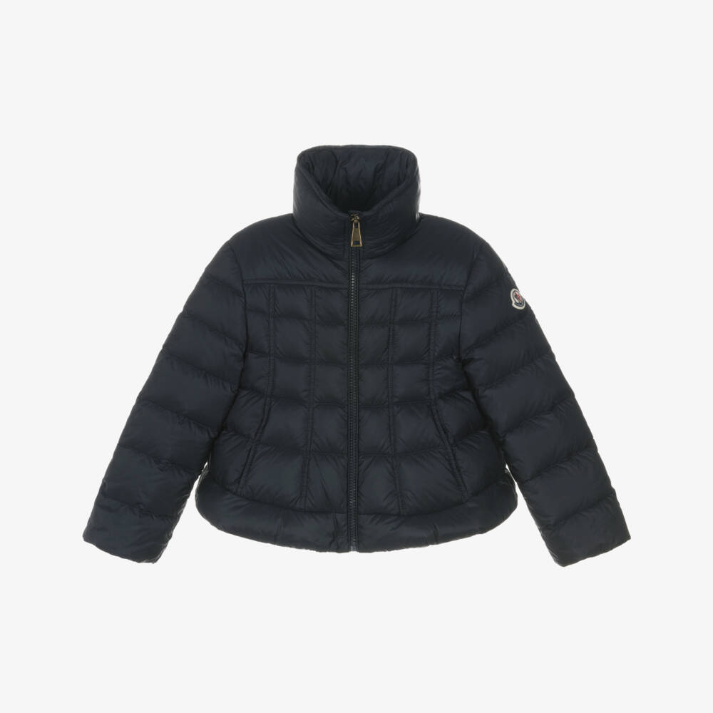 Moncler Enfant-Girls Navy Blue Down Padded Ayfer Jacket | Childrensalon