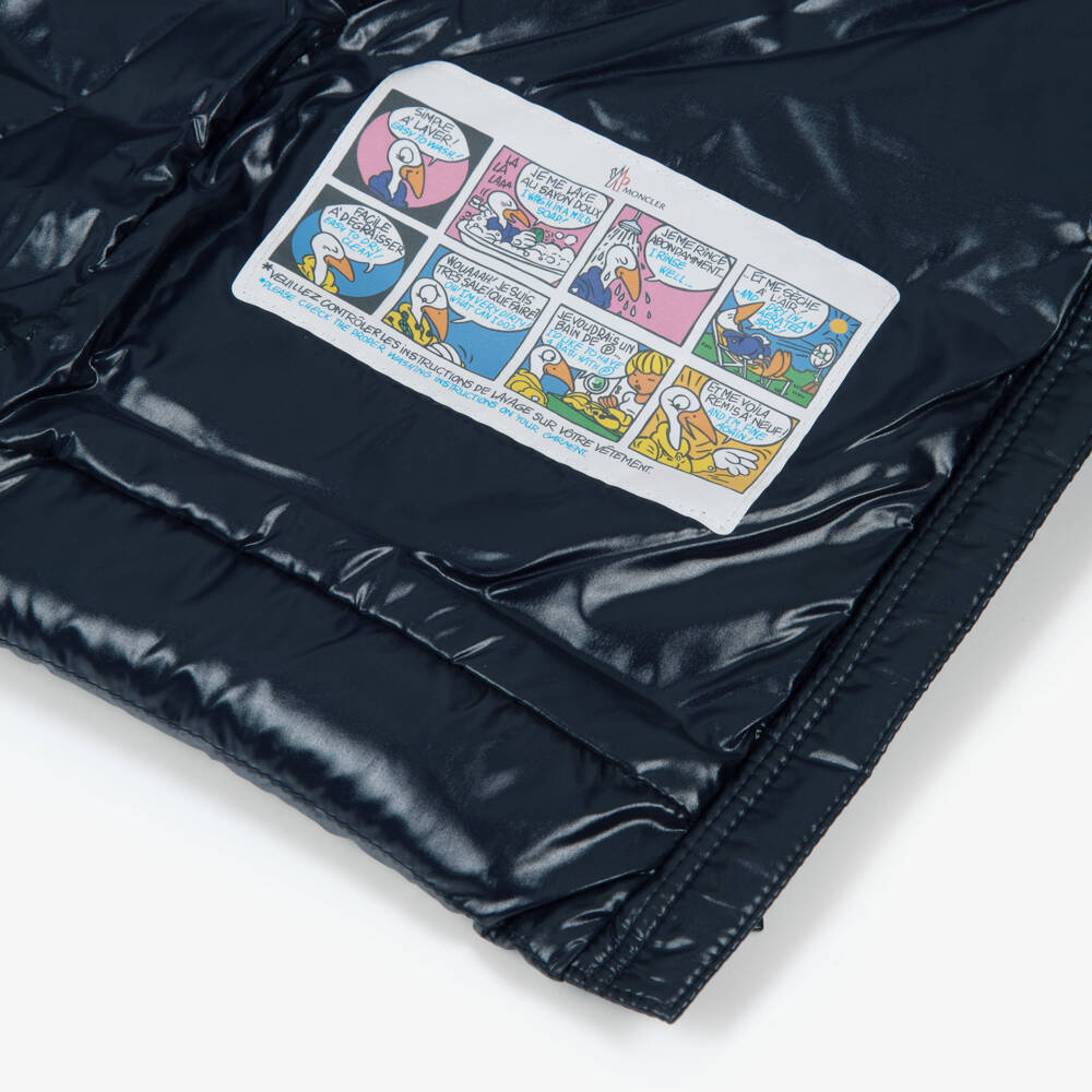 Moncler Enfant-Пуховик синий с пуховым утеплителем Moka для девочек | Childrensalon