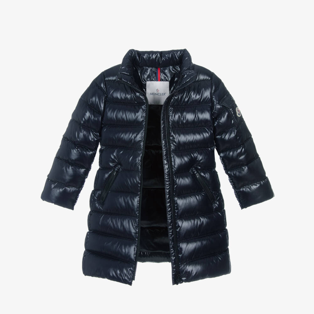 Moncler Enfant-Пуховик синий с пуховым утеплителем Moka для девочек | Childrensalon