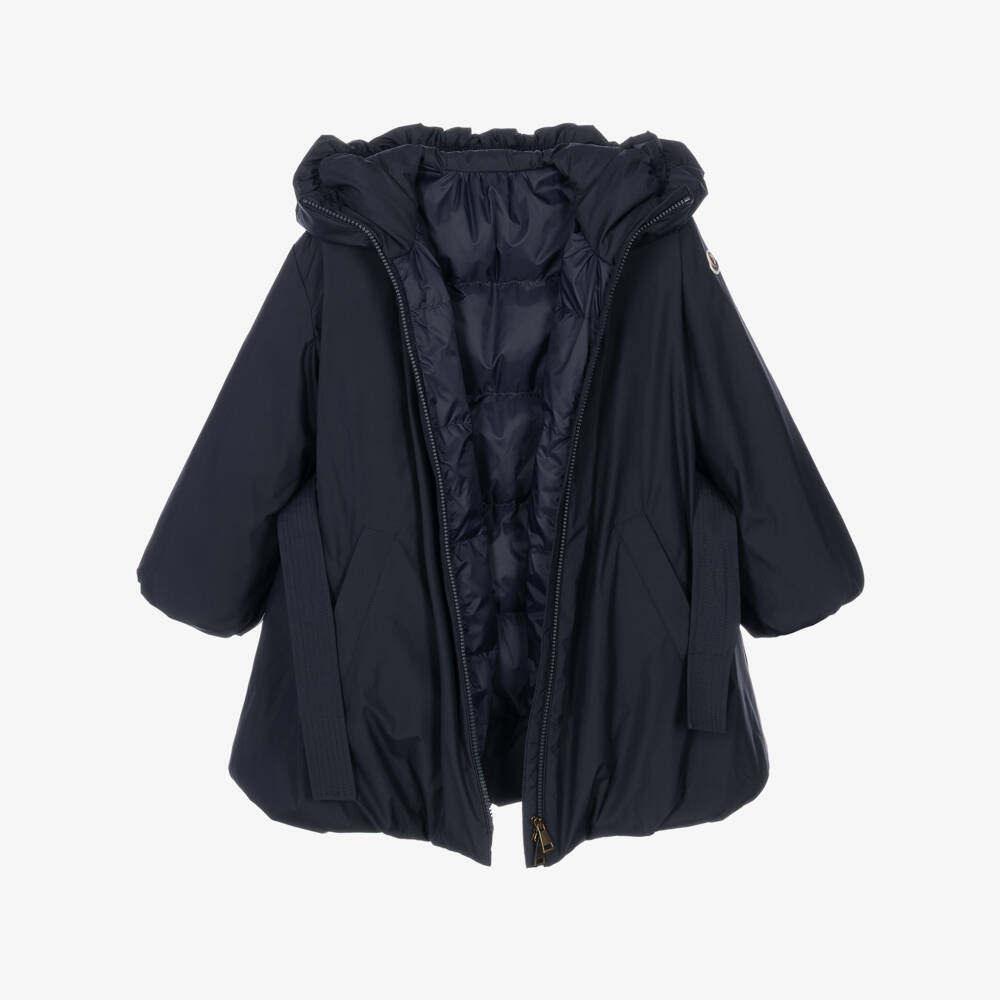 Moncler Enfant-Girls Navy Blue Seble Hooded Down Coat | Childrensalon