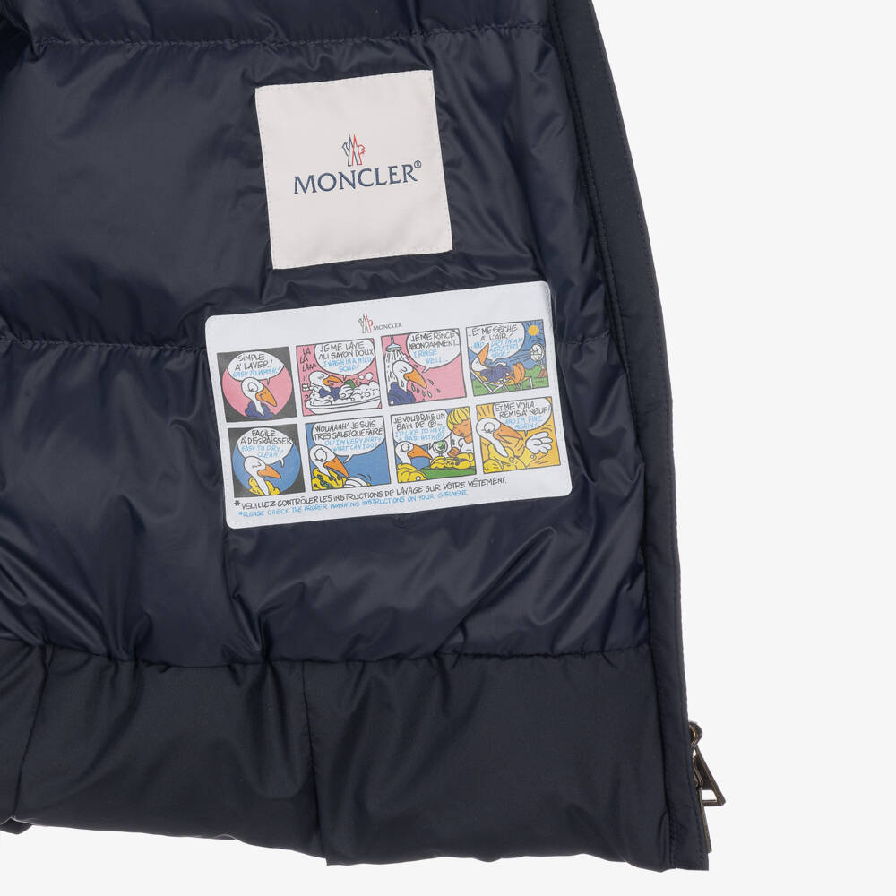 Moncler Enfant-Girls Navy Blue Seble Hooded Down Coat | Childrensalon