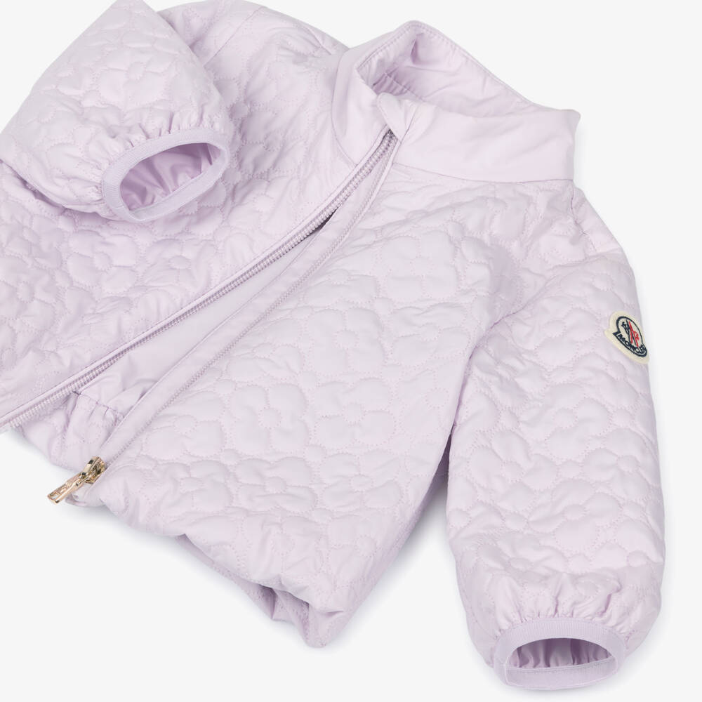 Moncler Enfant-Girls Pale Lilac Quilted Nadide Jacket | Childrensalon