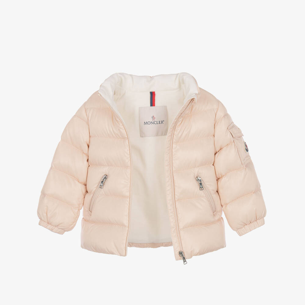Moncler Enfant-Girls Pale Pink Bady Down Padded Jacket | Childrensalon