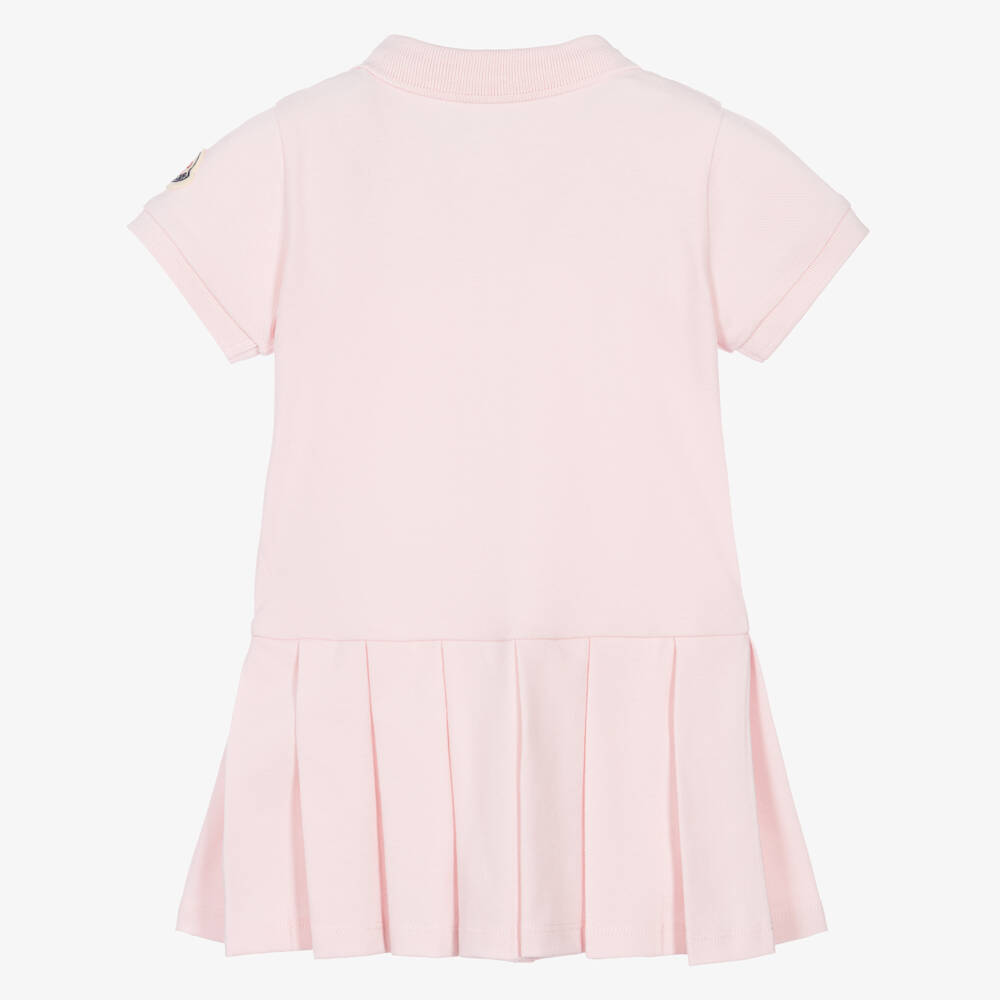 Moncler Enfant-Girls Pale Pink Cotton Polo Dress | Childrensalon