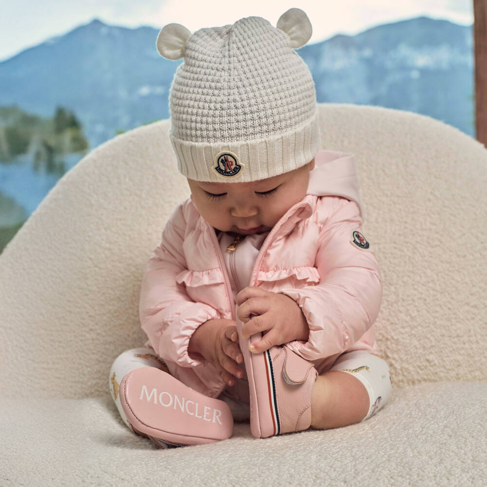 Moncler Enfant-Куртка-пуховик Nazife бледно-розовая для девочек | Childrensalon