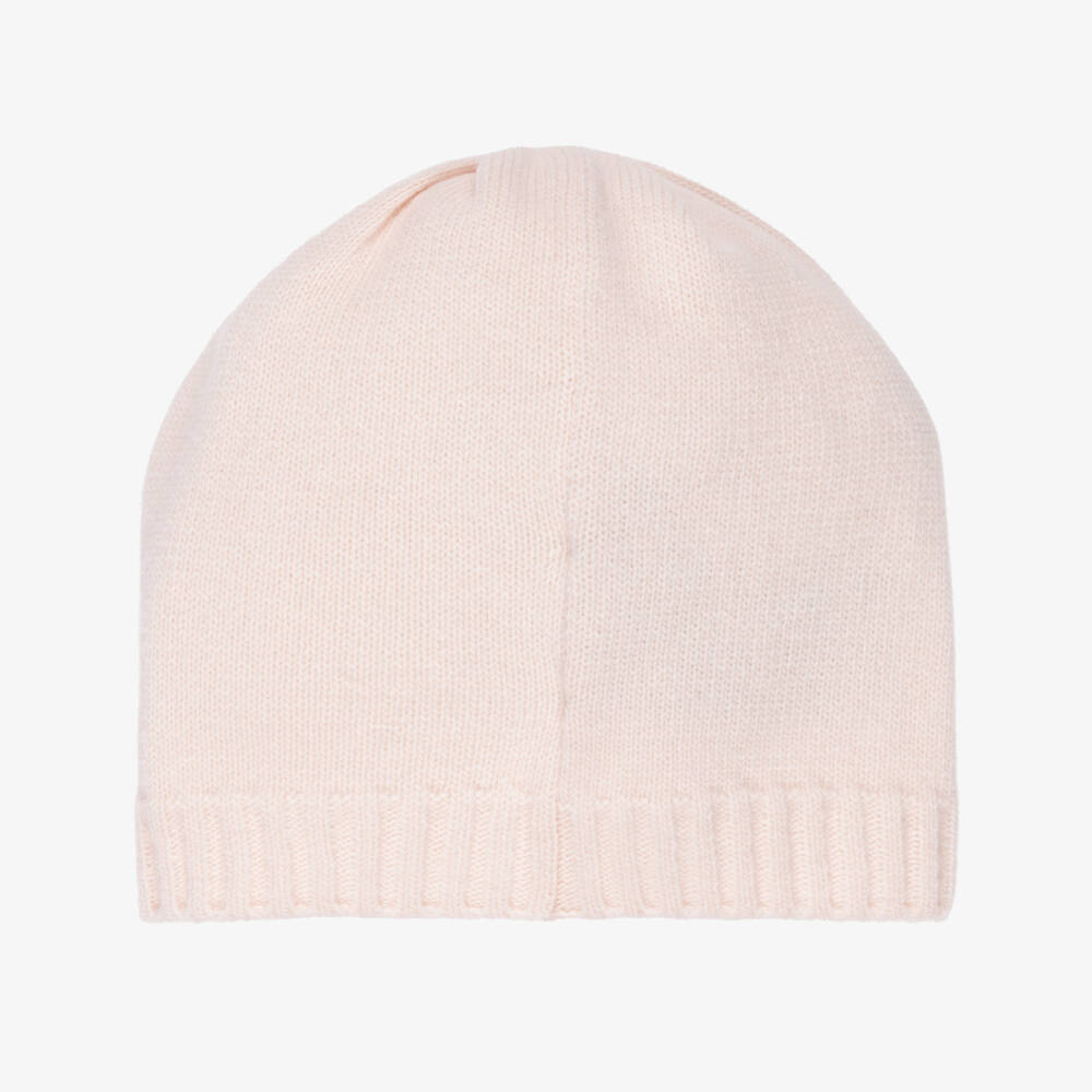 Moncler Enfant-Шапка бини розовая из шерсти и кашемира для девочек | Childrensalon