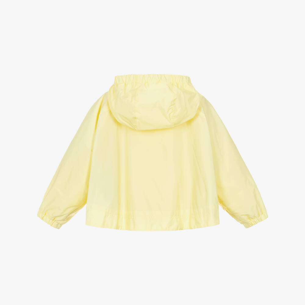 Moncler Enfant-Girls Pastel Yellow Lightweight Hooded Jacket | Childrensalon