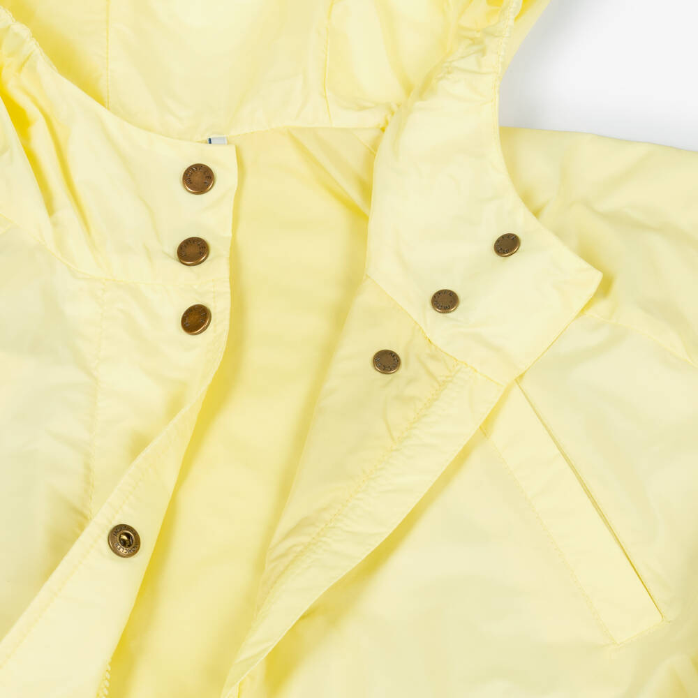 Moncler Enfant-Girls Pastel Yellow Lightweight Hooded Jacket | Childrensalon