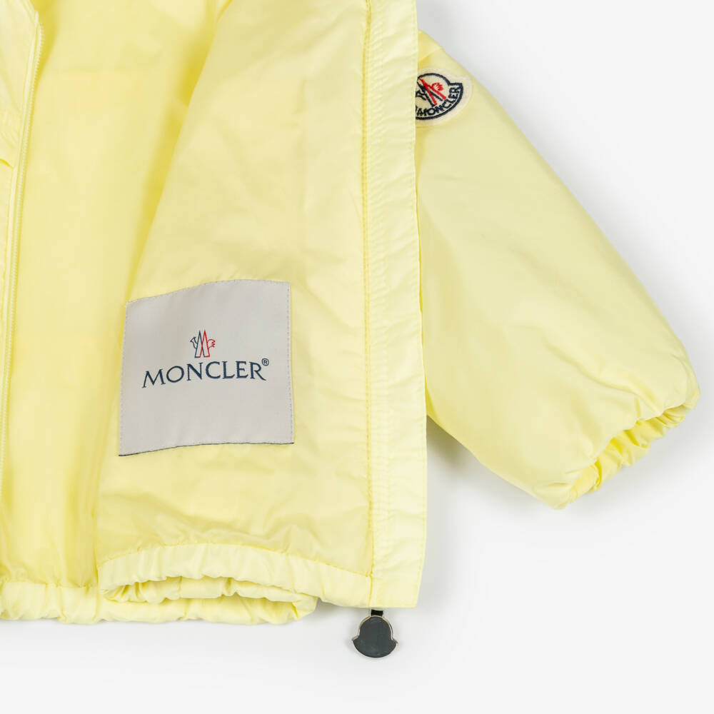 Moncler Enfant-Girls Pastel Yellow Ruffle Hiti Jacket | Childrensalon