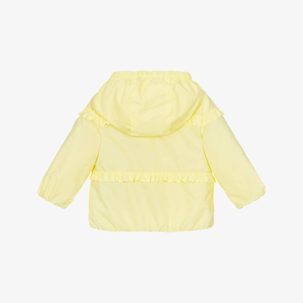Moncler Enfant-Girls Pastel Yellow Ruffle Hiti Jacket | Childrensalon