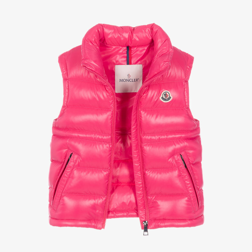 Moncler Enfant-Girls Pink Ania Down Puffer Gilet | Childrensalon