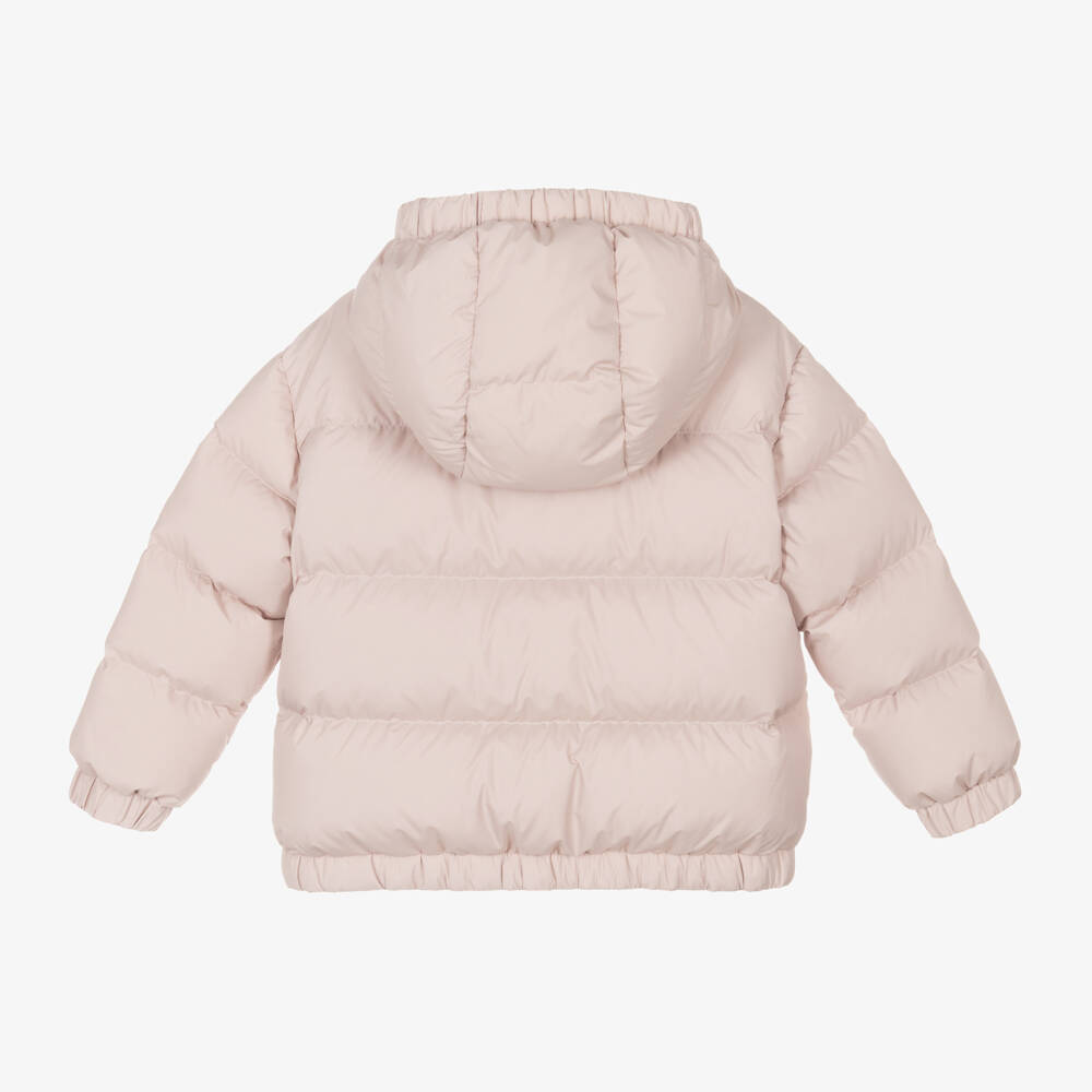Moncler Enfant-جاكيت مبطن بريش لون زهري للبنات | Childrensalon