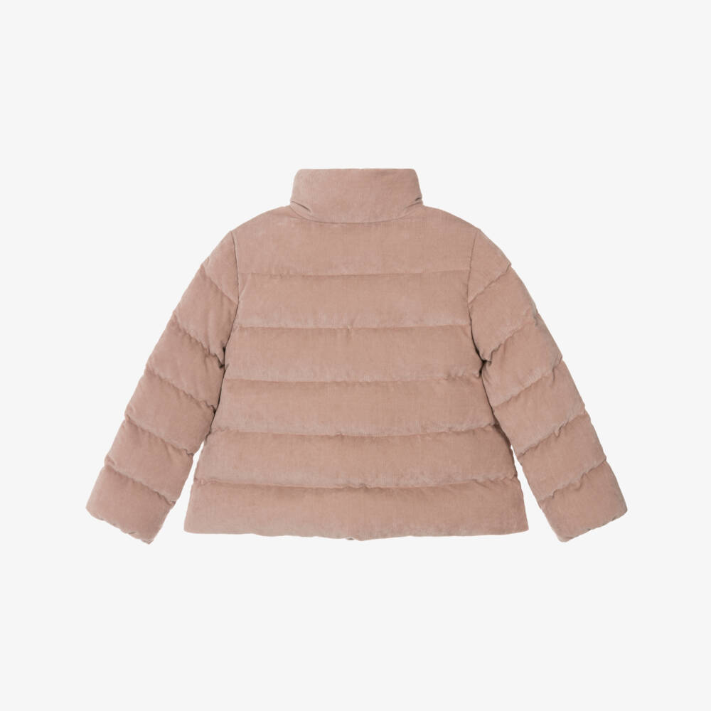 Moncler Enfant-Куртка розовая из вельвета Marth для девочек | Childrensalon