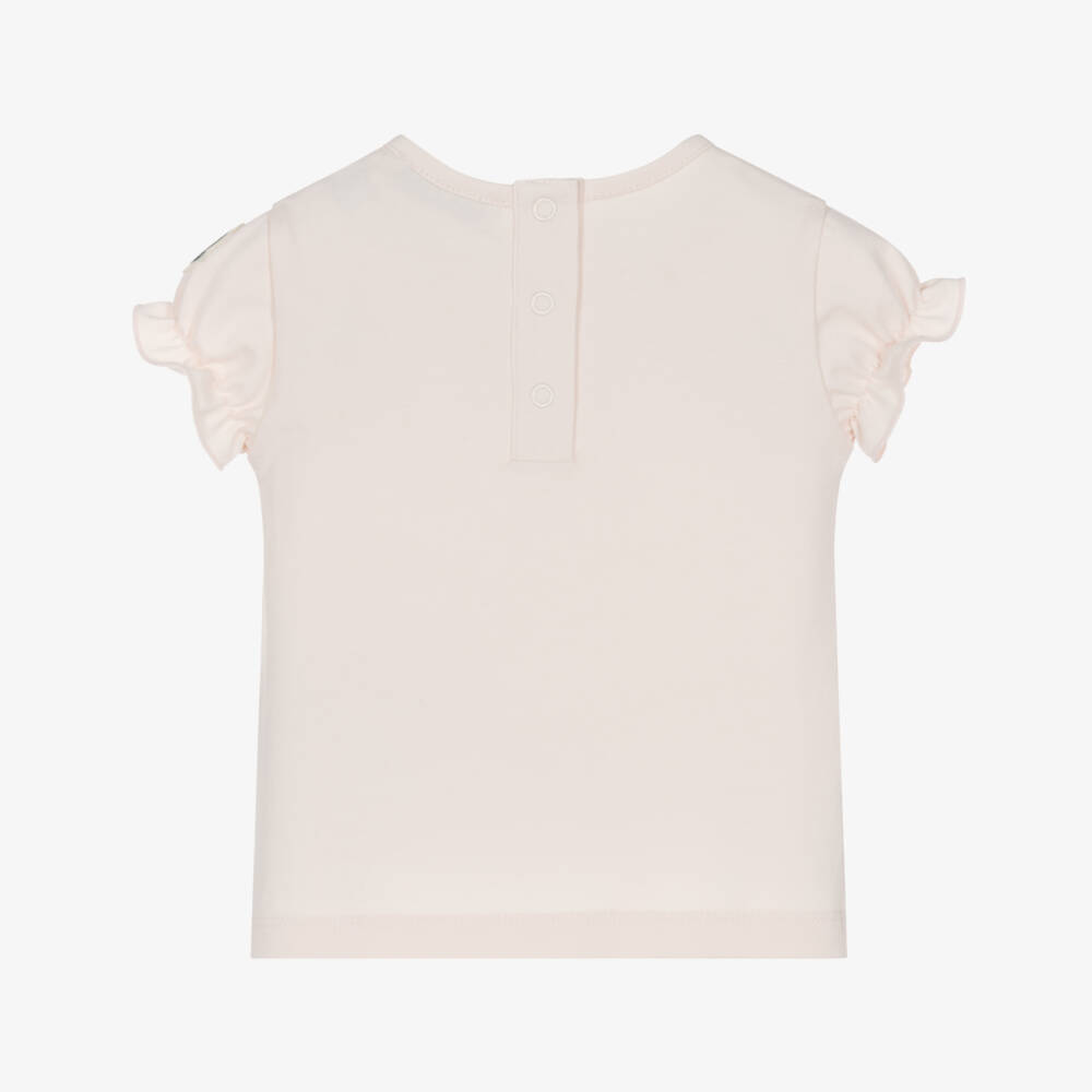 Moncler Enfant-تيشيرت قطن بشعار قلب لون زهري للبنات | Childrensalon