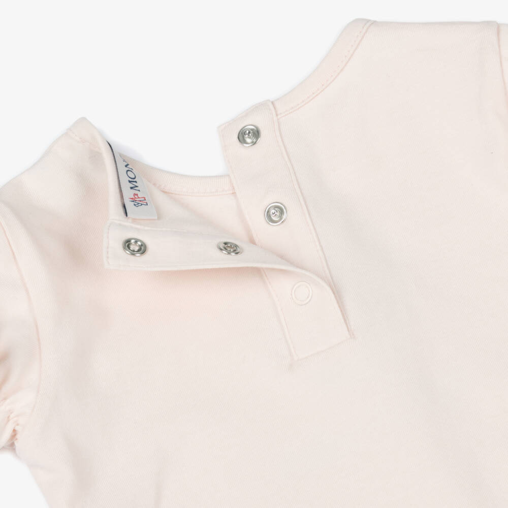 Moncler Enfant-تيشيرت قطن بشعار قلب لون زهري للبنات | Childrensalon