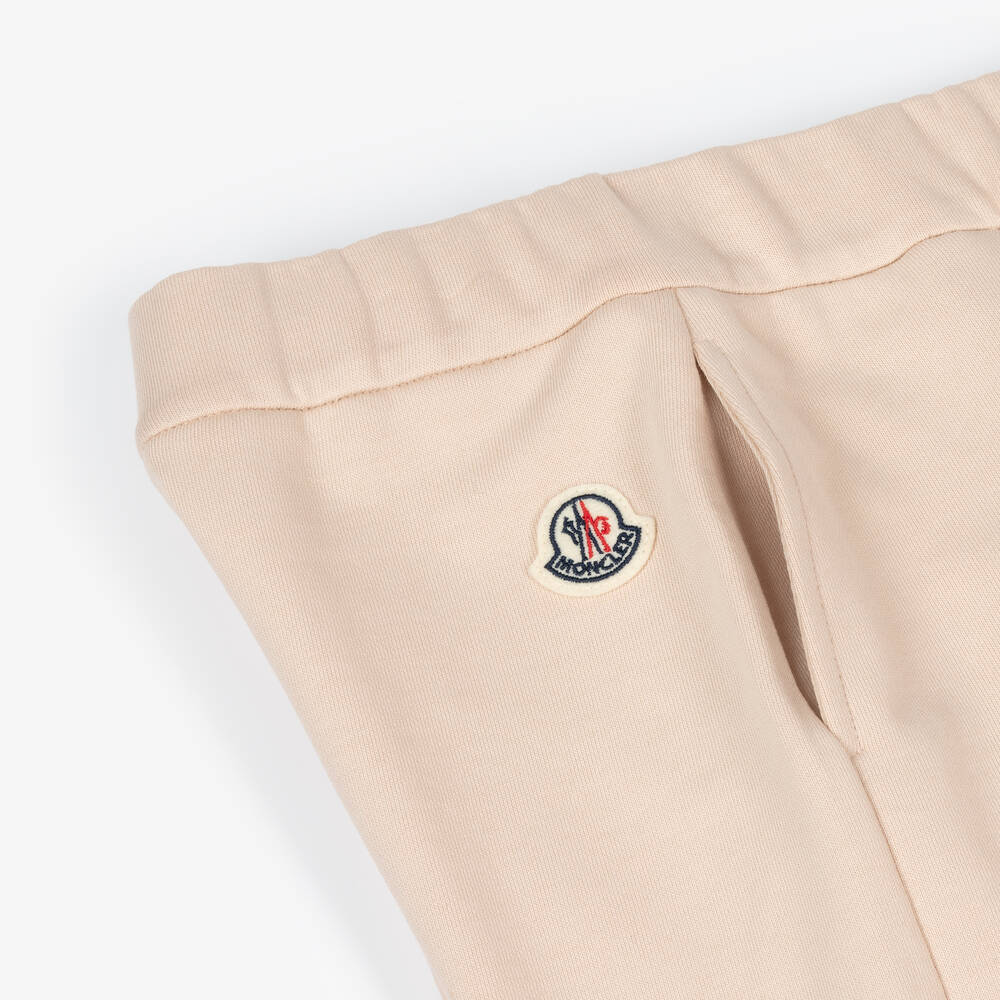 Moncler Enfant-Girls Pink Cotton Joggers | Childrensalon