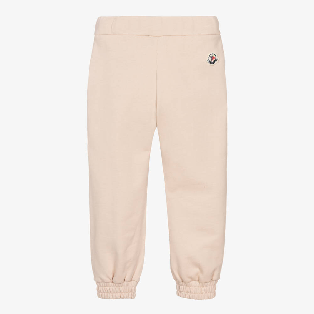 Moncler Enfant-Girls Pink Cotton Joggers | Childrensalon
