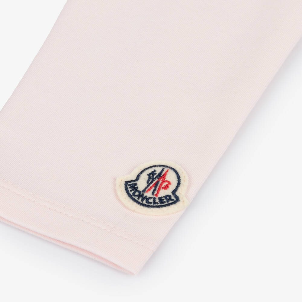 Moncler Enfant-Girls Pink Cotton Leggings | Childrensalon