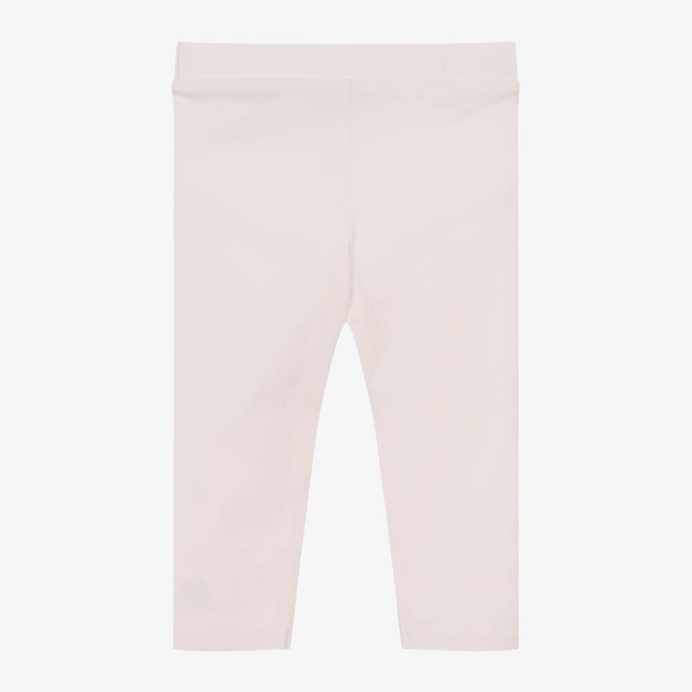 Moncler Enfant-Girls Pink Cotton Leggings | Childrensalon