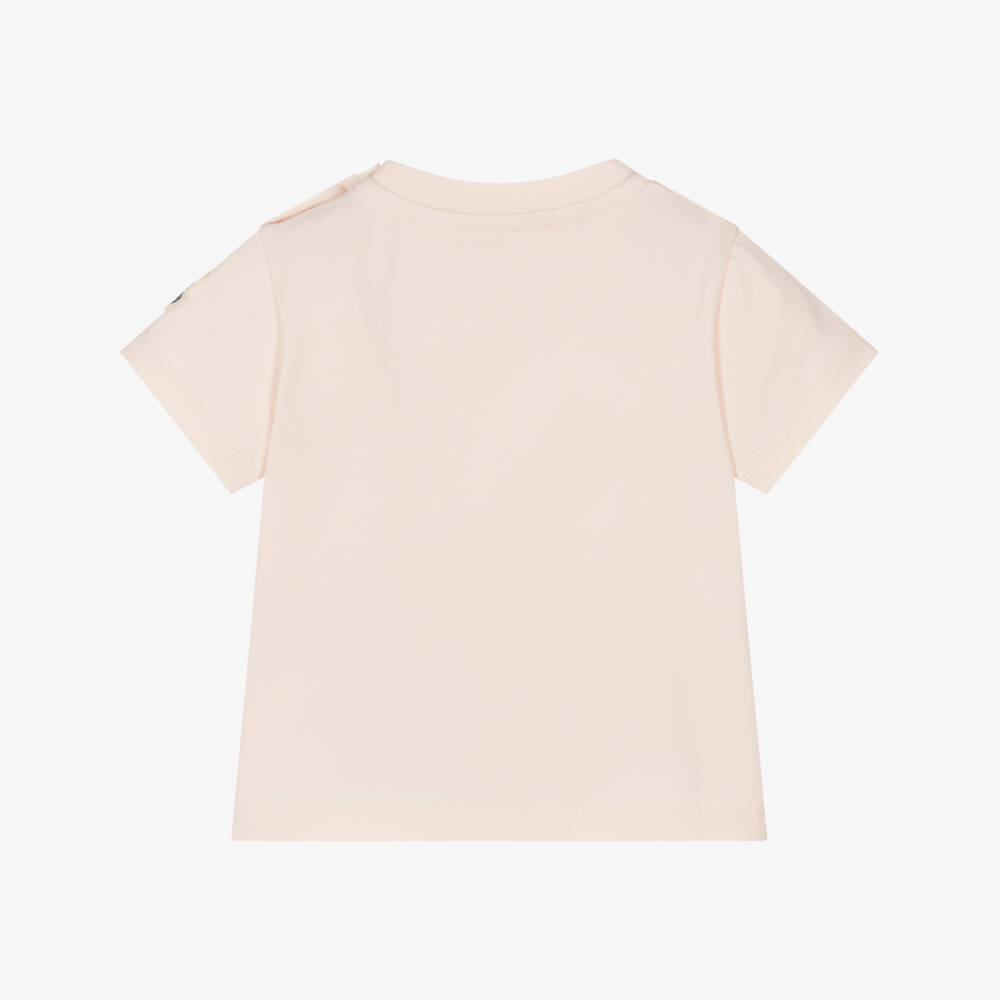 Moncler Enfant-Girls Pink Cotton Safari Bear T-Shirt | Childrensalon