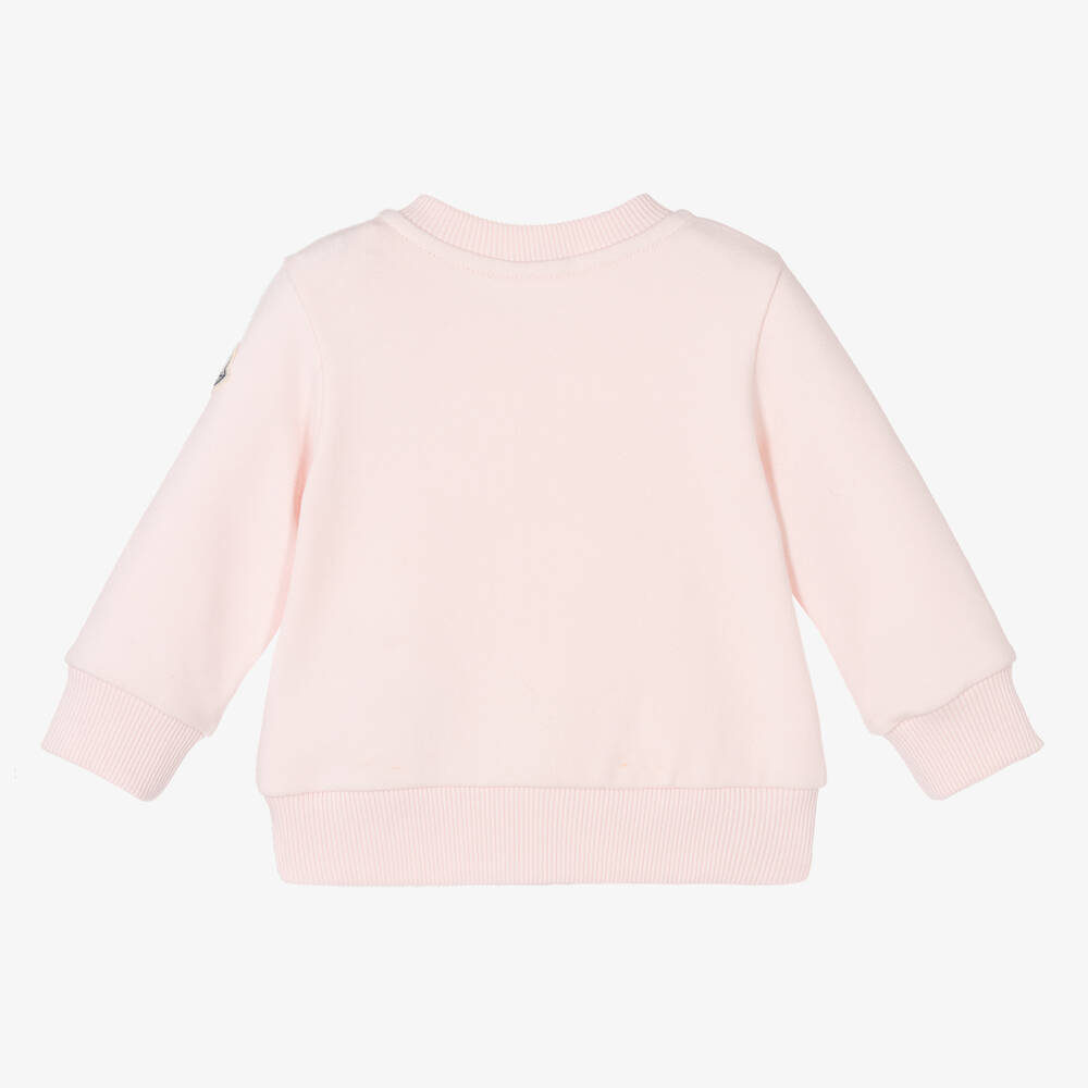 Moncler Enfant-سويتشيرت قطن لون زهري للبنات | Childrensalon