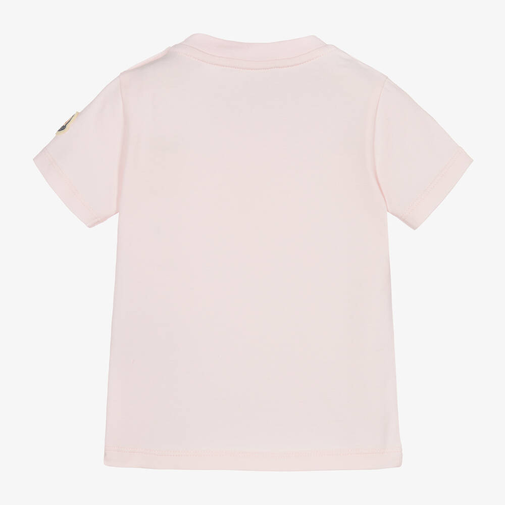 Moncler Enfant-تيشيرت أطفال بناتي قطن جيرسي لون زهري فاتح | Childrensalon
