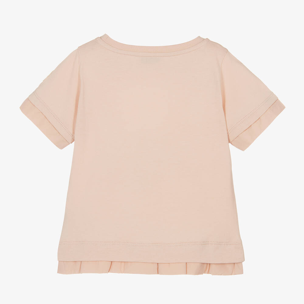 Moncler Enfant-تيشيرت قطن لون زهري للبنات | Childrensalon