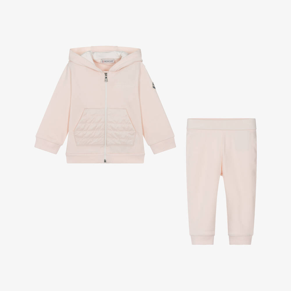 Moncler Enfant-Girls Pink Cotton Tracksuit | Childrensalon