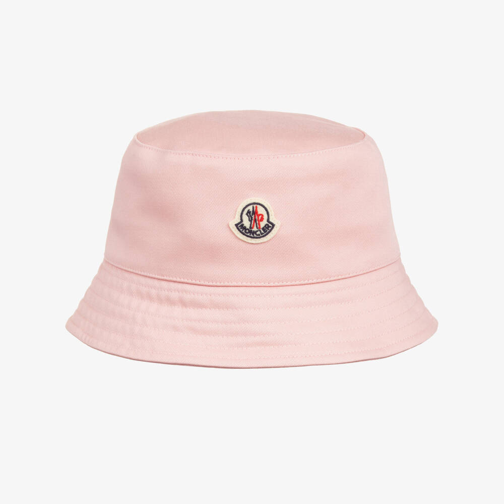 Moncler Enfant-Розовая панама из хлопкового твила для девочек | Childrensalon