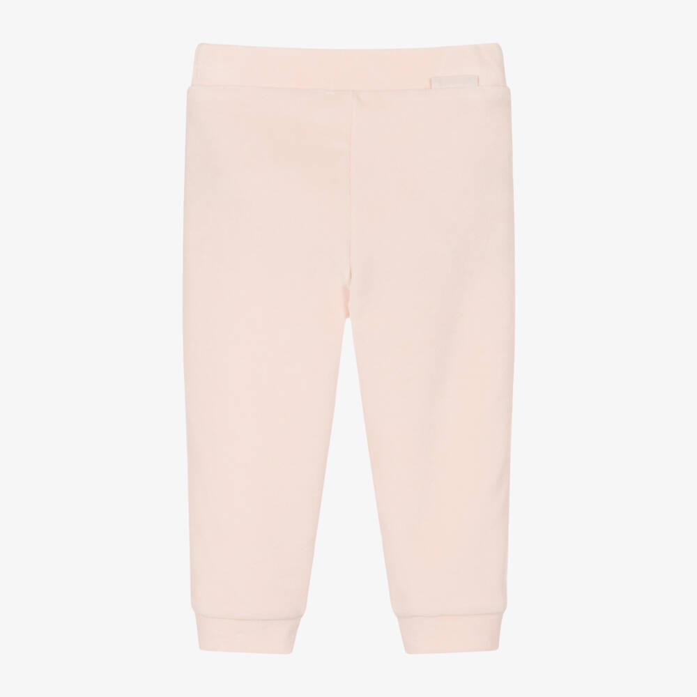 Moncler Enfant-Girls Pink Cotton Velour Tracksuit | Childrensalon
