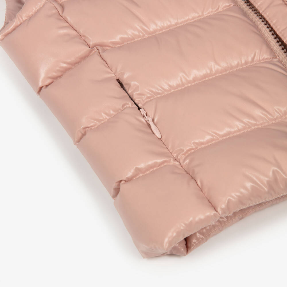 Moncler Enfant-جيليه 'غاني' محشو بالريش لون زهري للبنات | Childrensalon