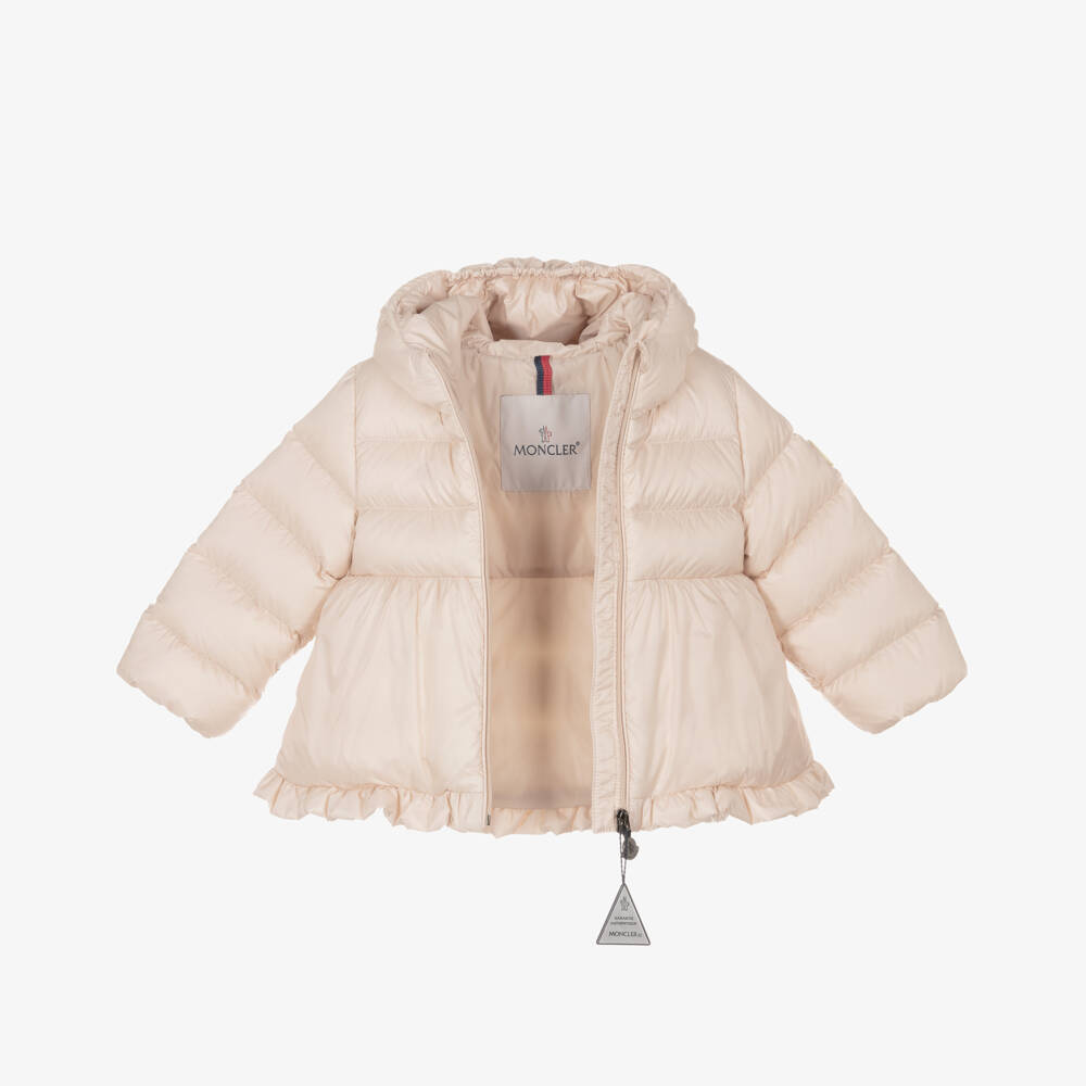 Moncler Enfant-Girls Pink Down Padded Odile Coat | Childrensalon