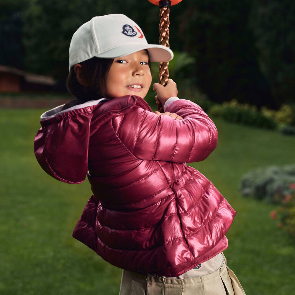 Moncler Enfant-Girls Pink Fem Down Filled Puffer Jacket | Childrensalon