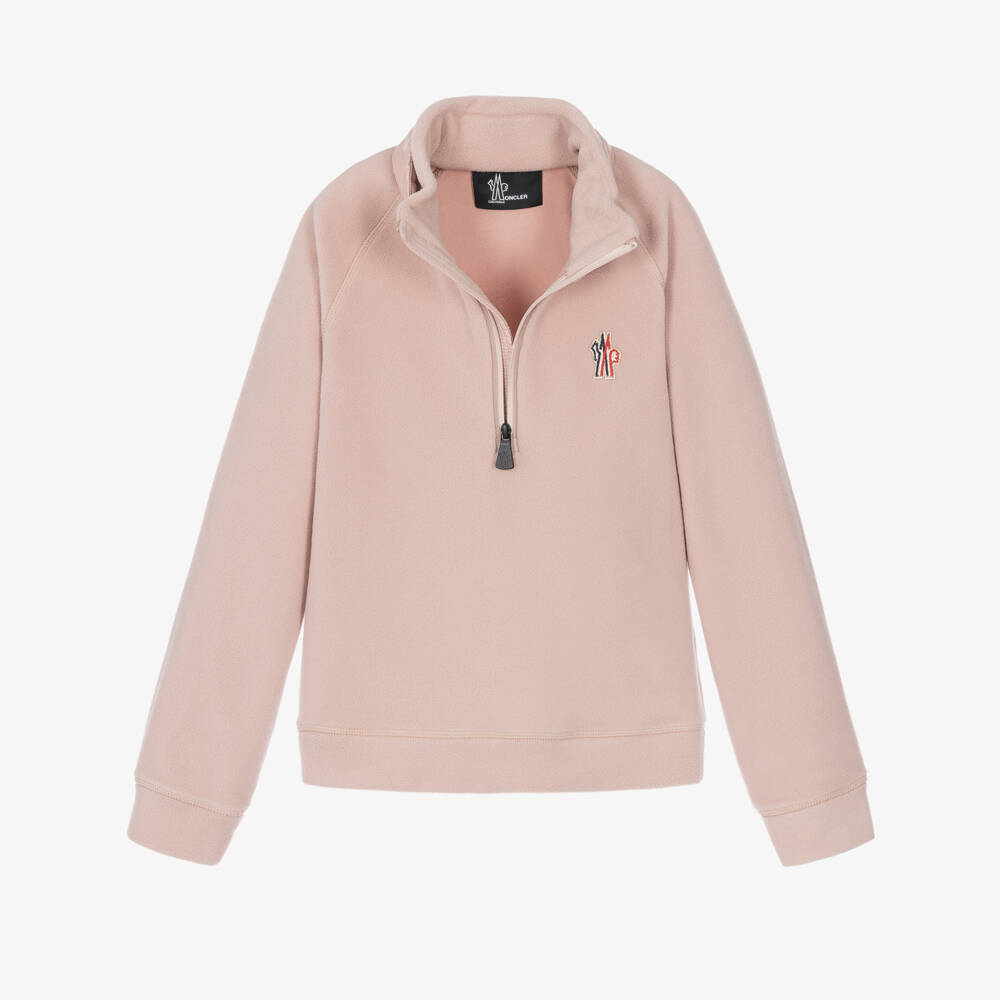 Moncler Enfant-Girls Pink Grenoble Technical Half-Zip Sweatshirt | Childrensalon