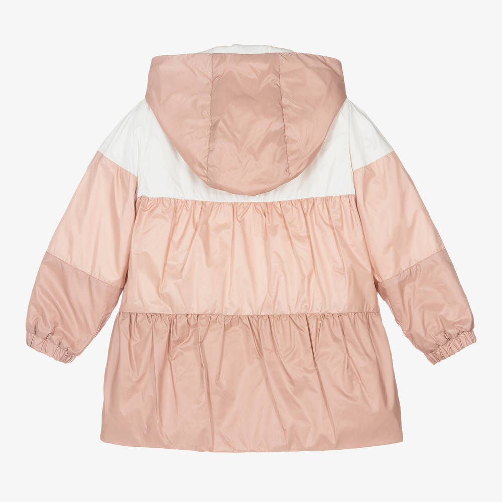 Moncler Enfant-Girls Pink Hooded Jacket | Childrensalon