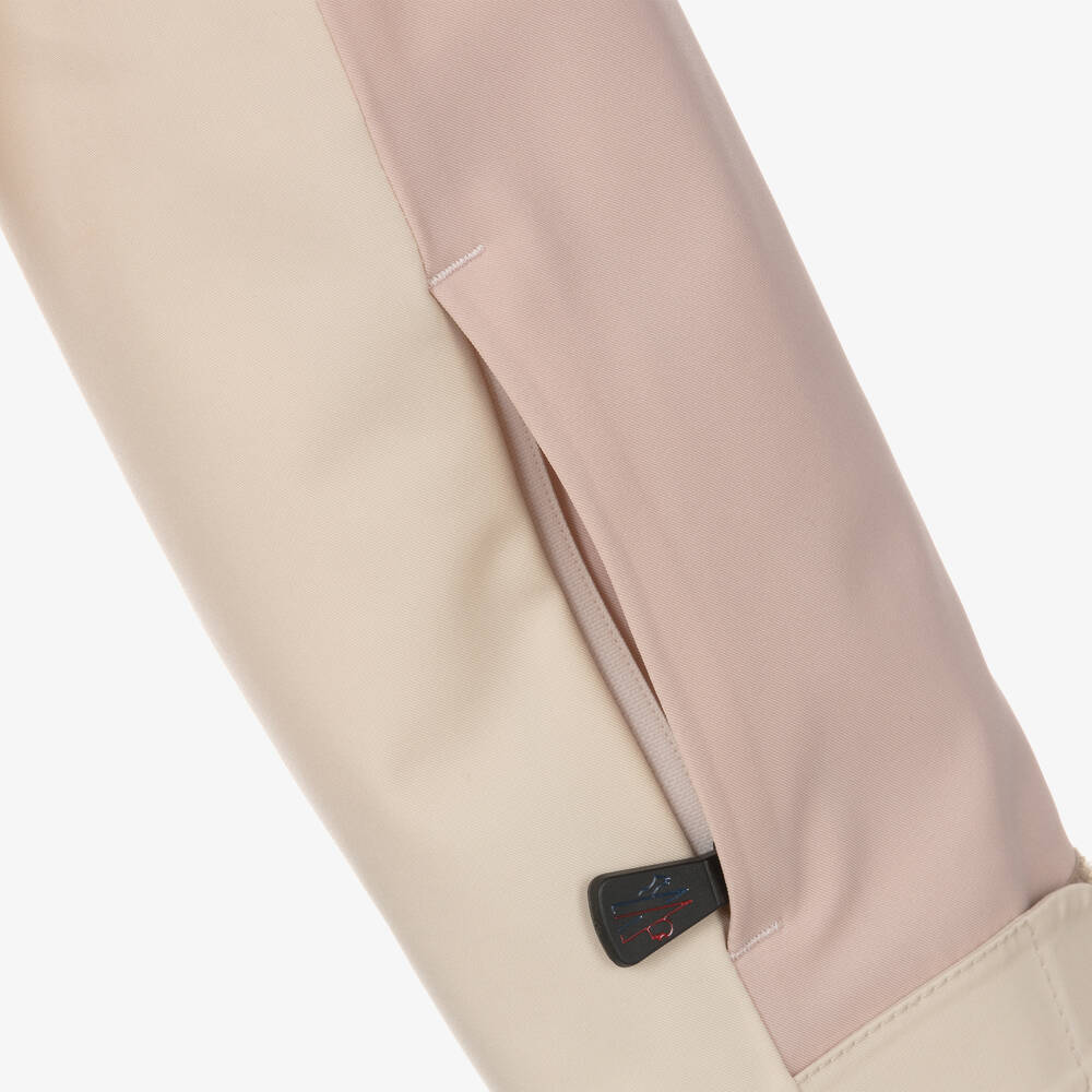 Moncler Enfant-جاكيت تزلج لون عاجي وزهري للبنات | Childrensalon