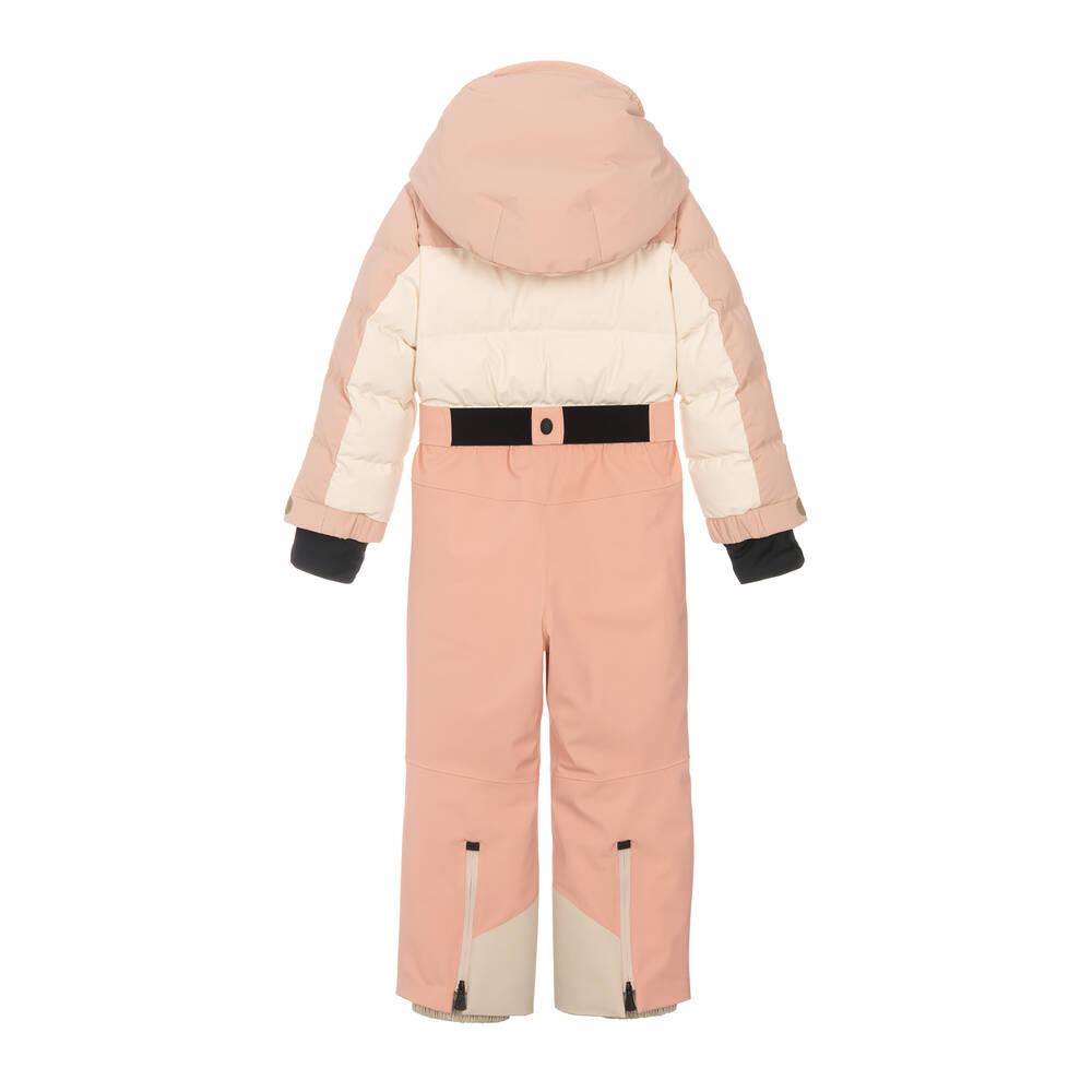 Moncler Enfant-أفرول ثلج تكنيكال لون عاجي وزهري للبنات | Childrensalon