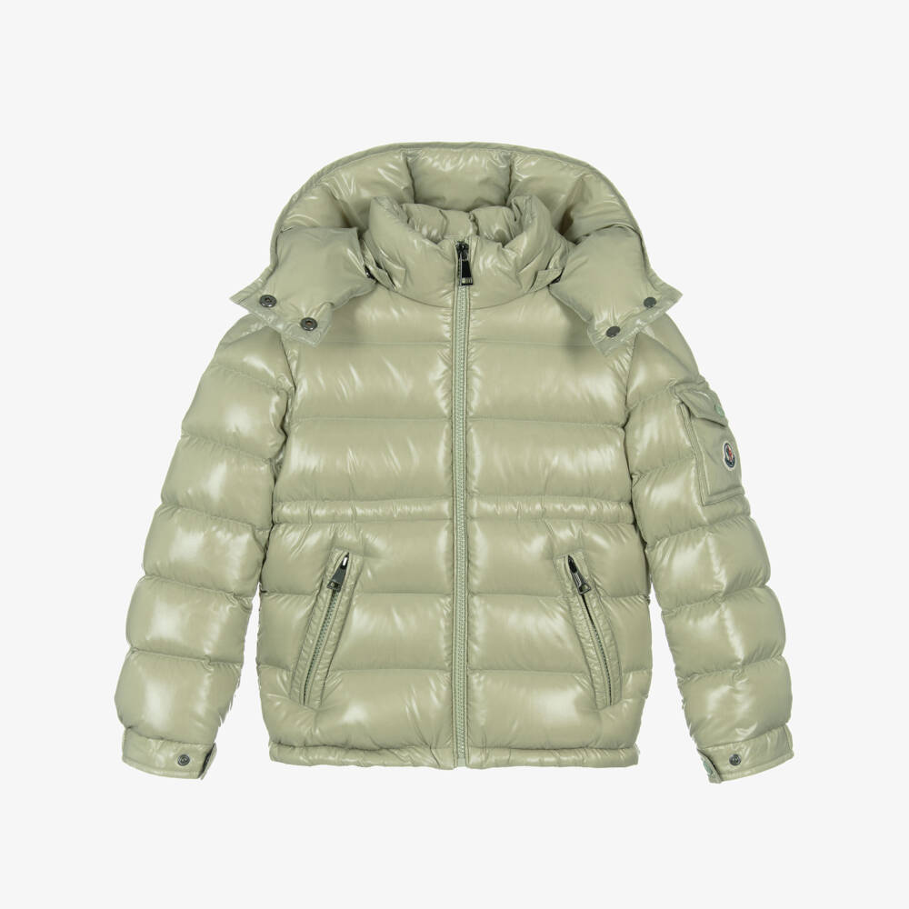 Moncler Enfant-جاكيت منفوخ لون أخضر للبنات | Childrensalon
